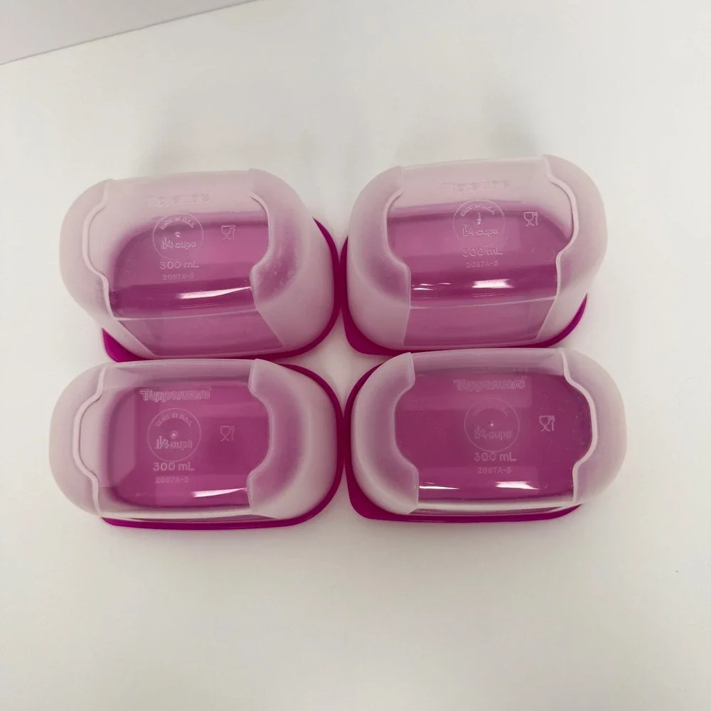 Vintage Tupperware Freezer Mates 1 1/4 Cups Set Of 4 2087A-5